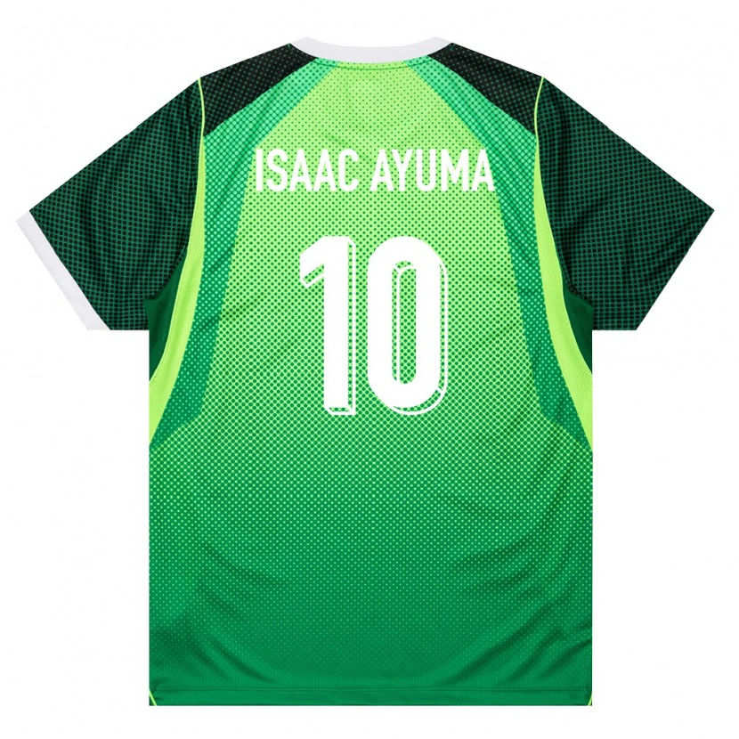 Danxen Pánské Nigérie Israel Isaac Ayuma #10 Zelená Bílá Domů Hráčské Dresy 26-28 Dres