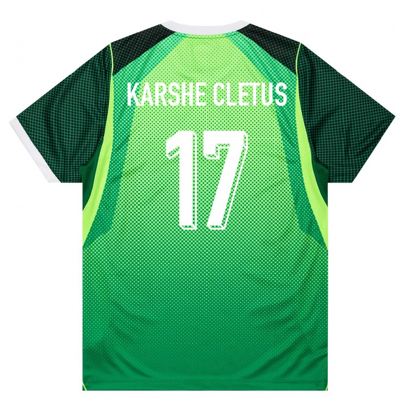 Danxen Pánské Nigérie Simon Karshe Cletus #17 Zelená Bílá Domů Hráčské Dresy 26-28 Dres