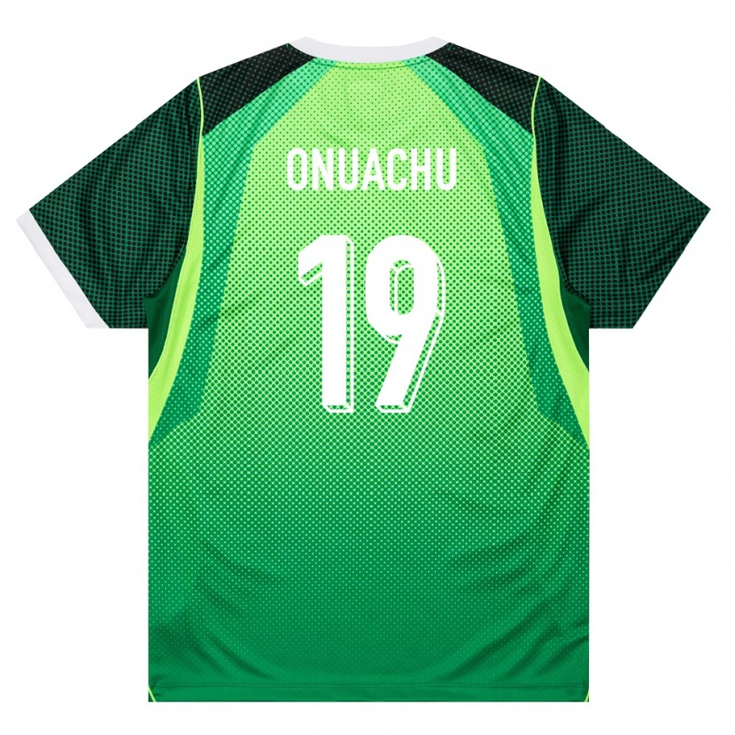 Danxen Pánské Nigérie Paul Onuachu #19 Zelená Bílá Domů Hráčské Dresy 26-28 Dres