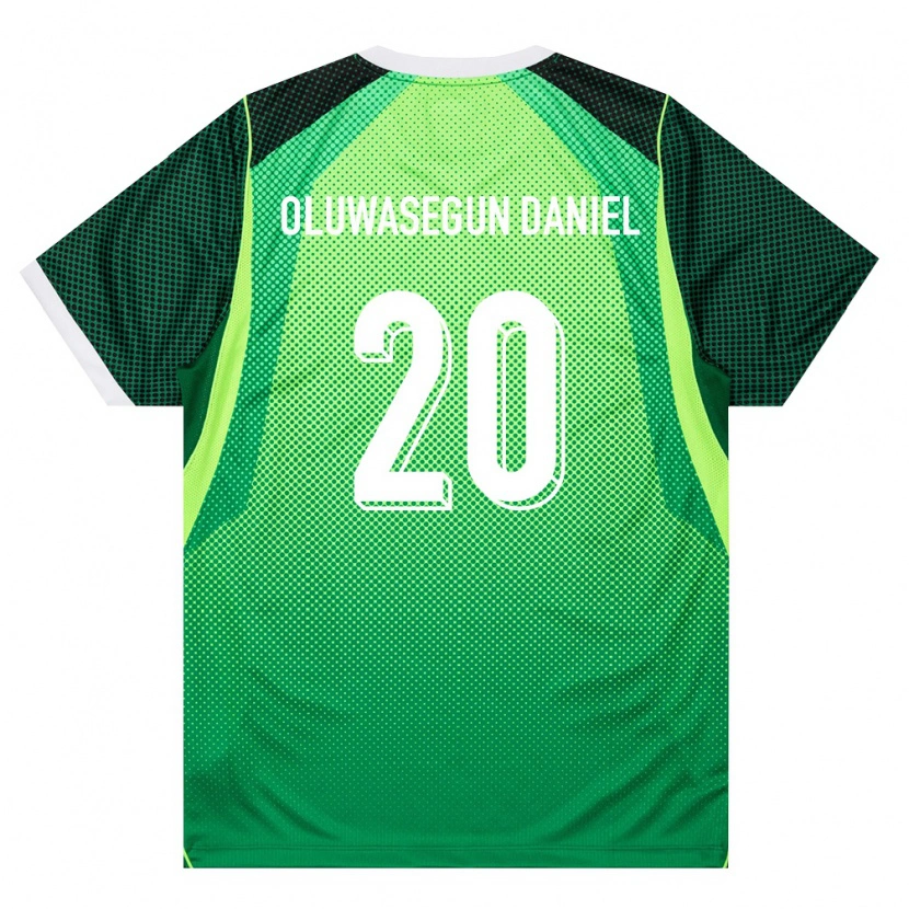 Danxen Pánské Nigérie Favour Oluwasegun Daniel #20 Zelená Bílá Domů Hráčské Dresy 26-28 Dres