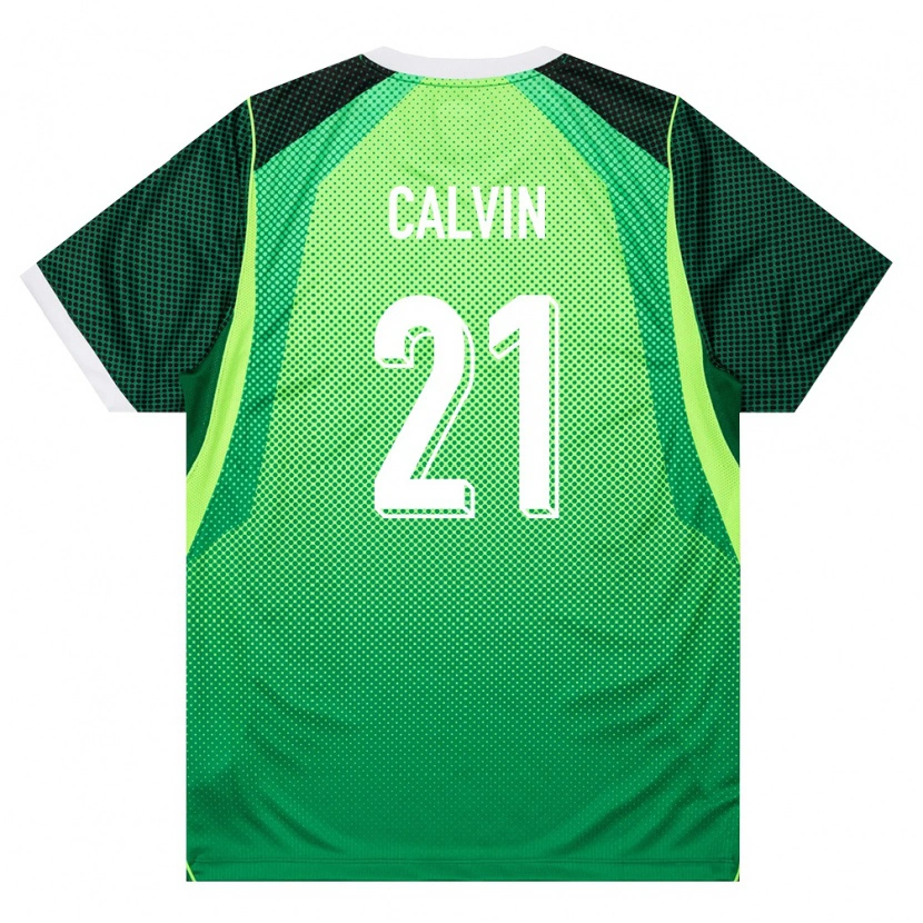 Danxen Pánské Nigérie Calvin Bassey #21 Zelená Bílá Domů Hráčské Dresy 26-28 Dres