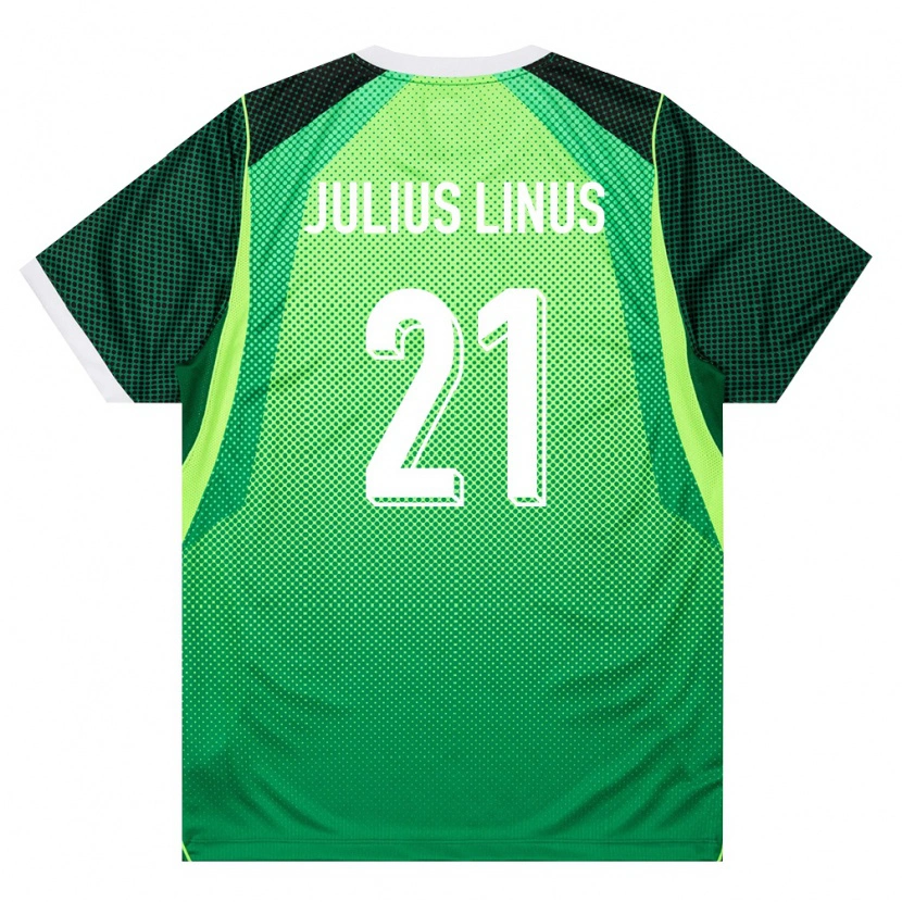 Danxen Pánské Nigérie Chijoke Julius Linus #21 Zelená Bílá Domů Hráčské Dresy 26-28 Dres