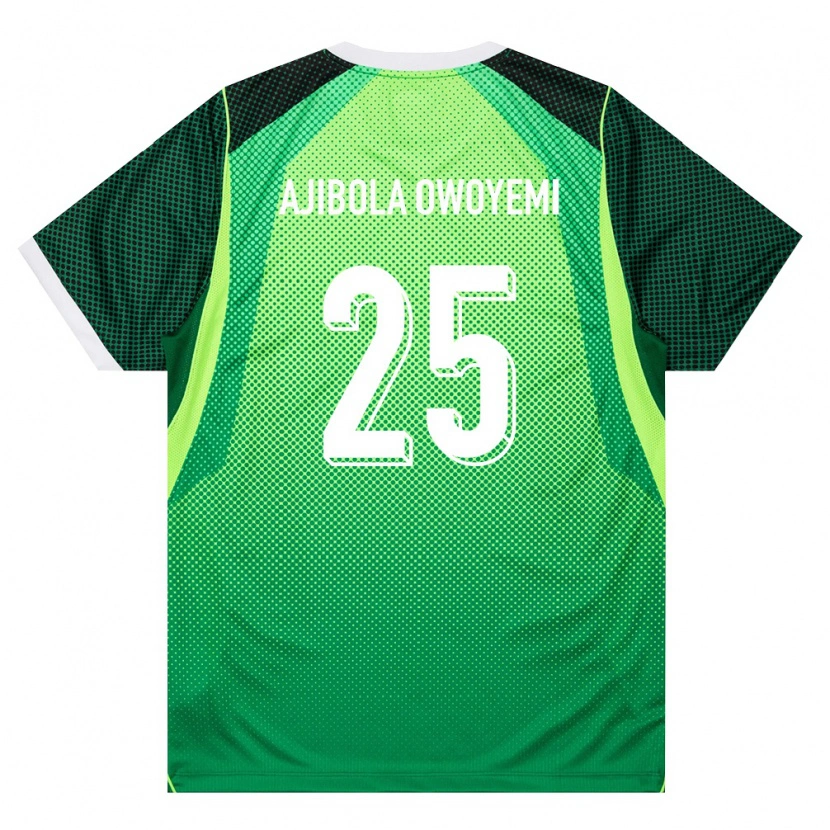 Danxen Pánské Nigérie Usman Ajibola Owoyemi #25 Zelená Bílá Domů Hráčské Dresy 26-28 Dres
