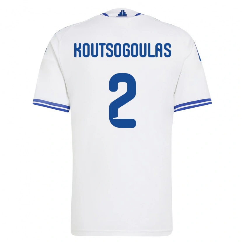 Danxen Pánské Řecko Athanasios Koutsogoulas #2 Bílá Modrá Domů Hráčské Dresy 26-28 Dres