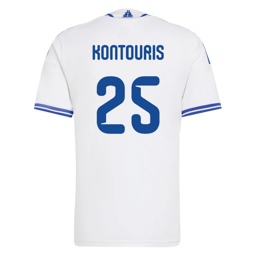 Danxen Pánské Řecko Sotiris Kontouris #25 Bílá Modrá Domů Hráčské Dresy 26-28 Dres