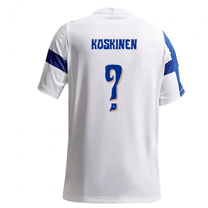 Danxen Pánské Finsko Roni Koskinen #0 Bílá Modrá Domů Hráčské Dresy 26-28 Dres