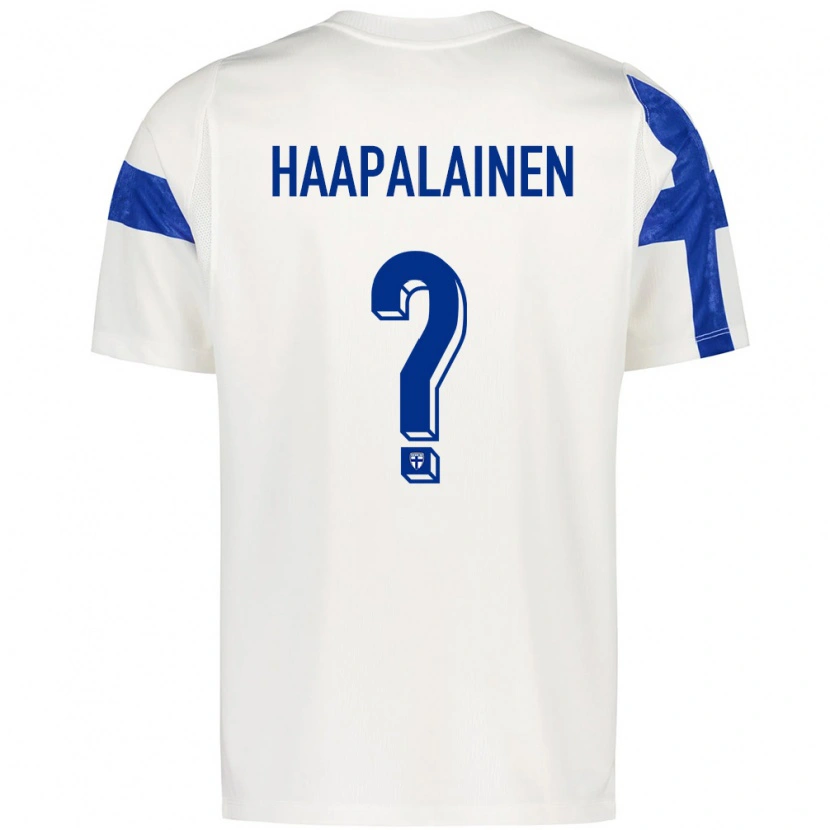Danxen Pánské Finsko Ruslan Haapalainen #0 Bílá Modrá Domů Hráčské Dresy 26-28 Dres
