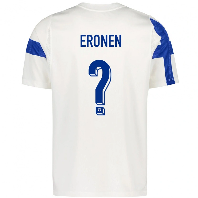 Danxen Pánské Finsko Eemeli Eronen #0 Bílá Modrá Domů Hráčské Dresy 26-28 Dres