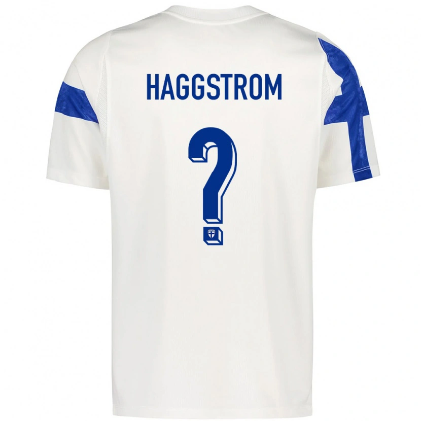 Danxen Pánské Finsko Oscar Häggström #0 Bílá Modrá Domů Hráčské Dresy 26-28 Dres