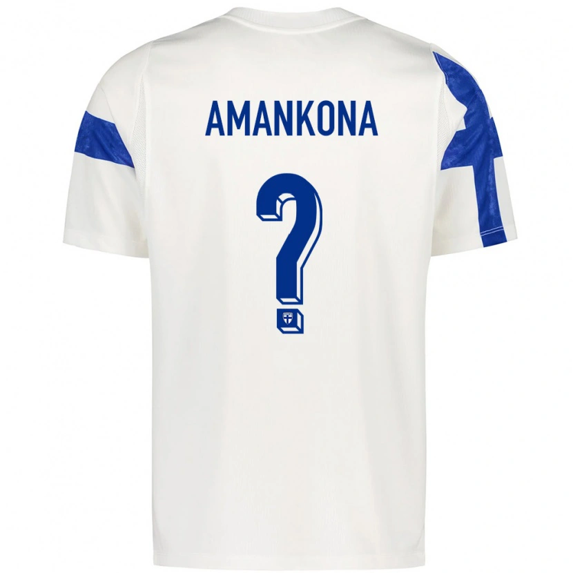 Danxen Pánské Finsko Alvar Amankona #0 Bílá Modrá Domů Hráčské Dresy 26-28 Dres