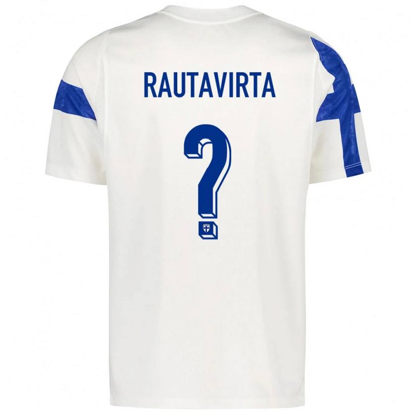 Danxen Pánské Finsko Rasmus Rautavirta #0 Bílá Modrá Domů Hráčské Dresy 26-28 Dres
