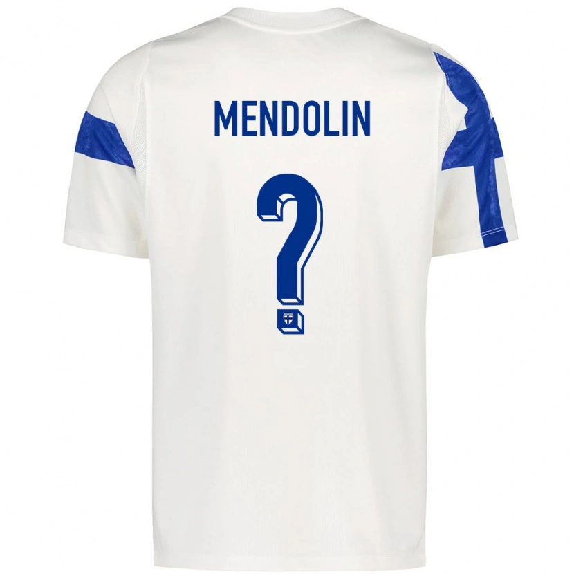 Danxen Pánské Finsko Rasmus Mendolin #0 Bílá Modrá Domů Hráčské Dresy 26-28 Dres