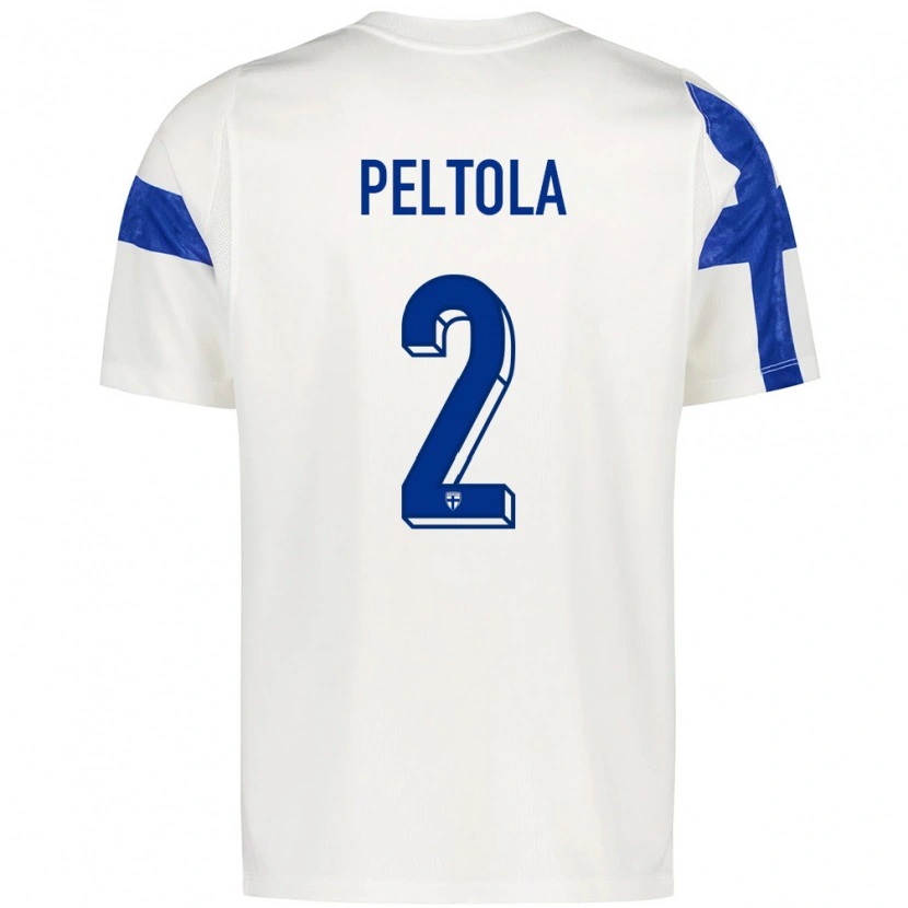 Danxen Pánské Finsko Matti Peltola #2 Bílá Modrá Domů Hráčské Dresy 26-28 Dres