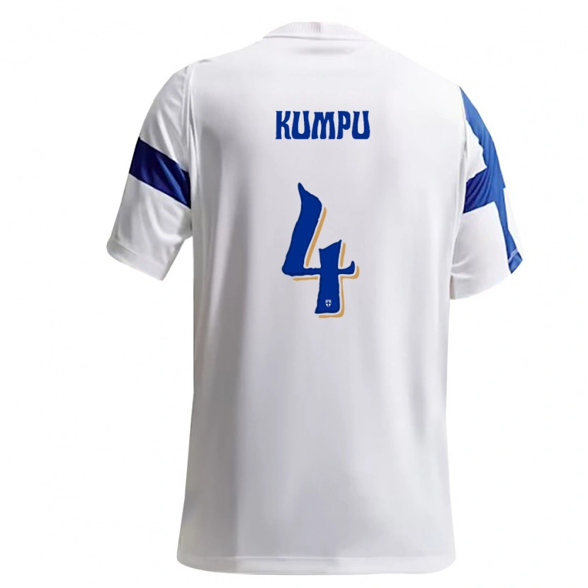 Danxen Pánské Finsko Ville Kumpu #4 Bílá Modrá Domů Hráčské Dresy 26-28 Dres