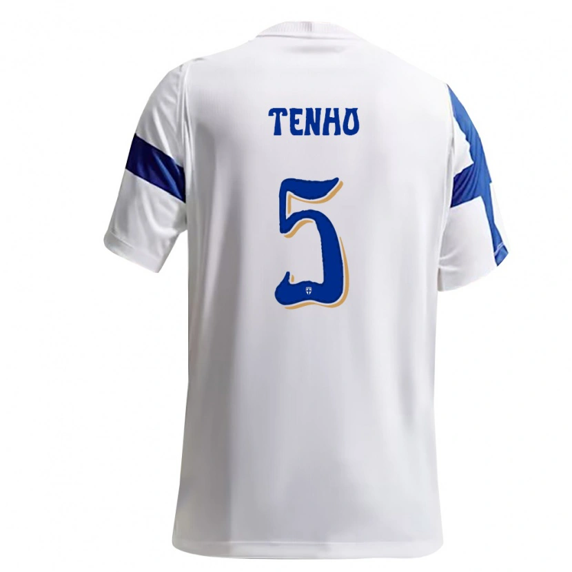 Danxen Pánské Finsko Miro Tenho #5 Bílá Modrá Domů Hráčské Dresy 26-28 Dres