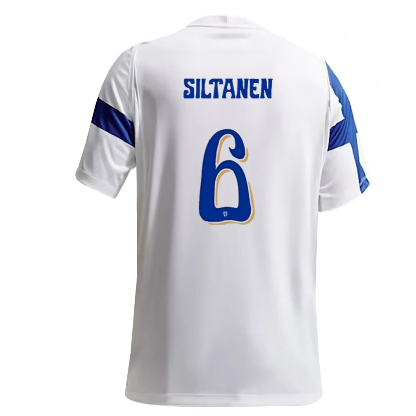 Danxen Pánské Finsko Matias Siltanen #6 Bílá Modrá Domů Hráčské Dresy 26-28 Dres