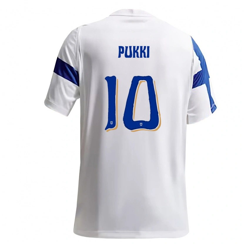 Danxen Pánské Finsko Teemu Pukki #10 Bílá Modrá Domů Hráčské Dresy 26-28 Dres