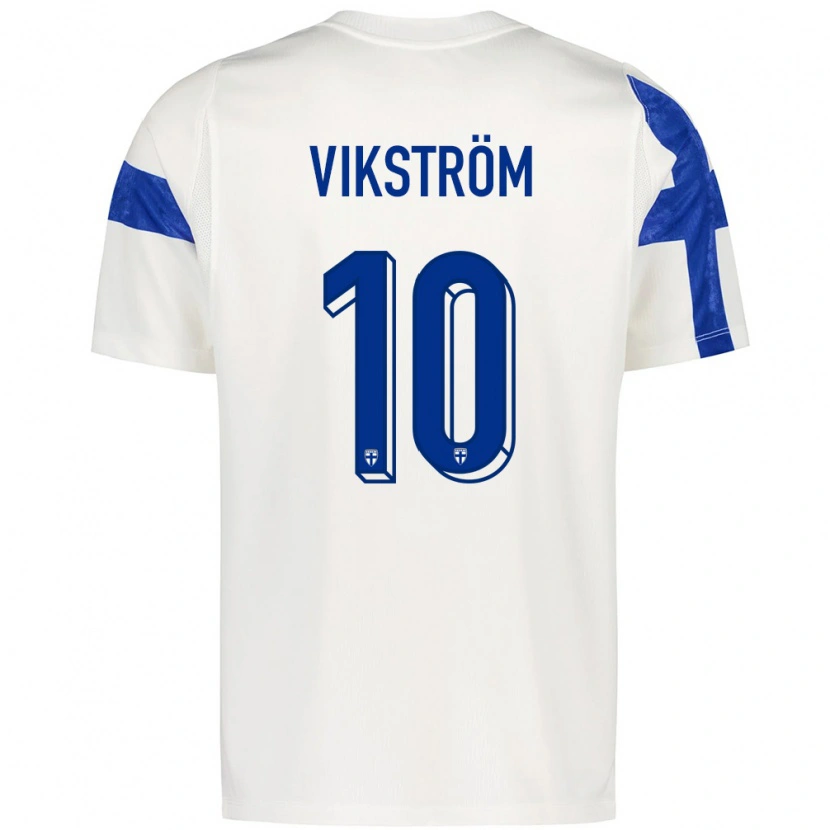 Danxen Pánské Finsko Rudi Vikström #10 Bílá Modrá Domů Hráčské Dresy 26-28 Dres