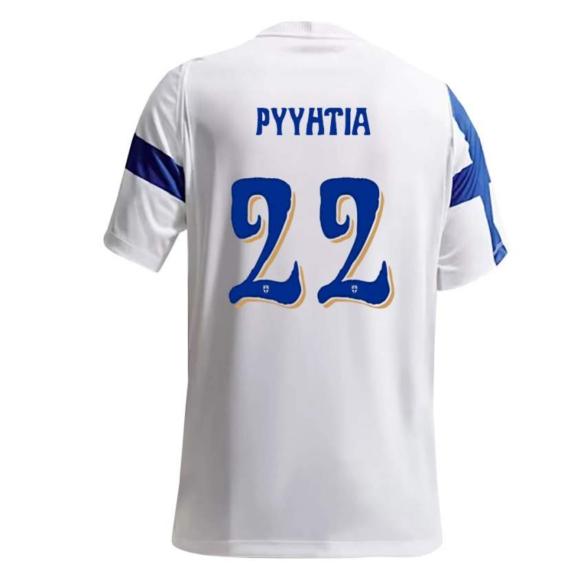 Danxen Pánské Finsko Niklas Pyyhtiä #22 Bílá Modrá Domů Hráčské Dresy 26-28 Dres