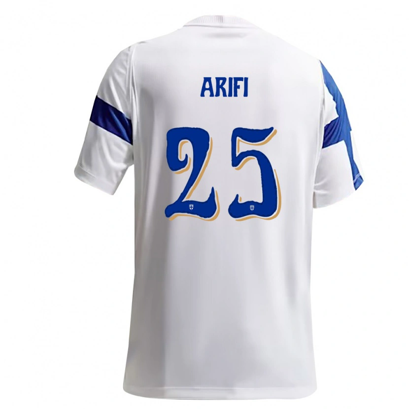 Danxen Pánské Finsko Doni Arifi #25 Bílá Modrá Domů Hráčské Dresy 26-28 Dres