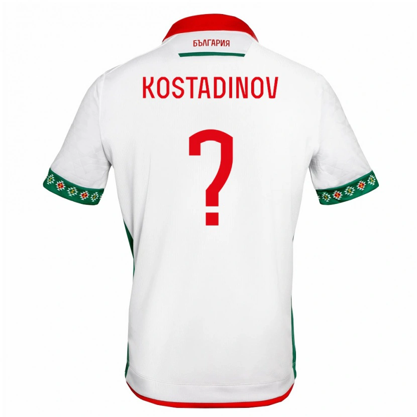 Danxen Pánské Bulharsko Kiril Kostadinov #0 Bílá Zelená Červená Domů Hráčské Dresy 26-28 Dres