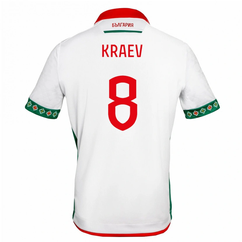 Danxen Pánské Bulharsko Andrian Kraev #8 Bílá Zelená Červená Domů Hráčské Dresy 26-28 Dres