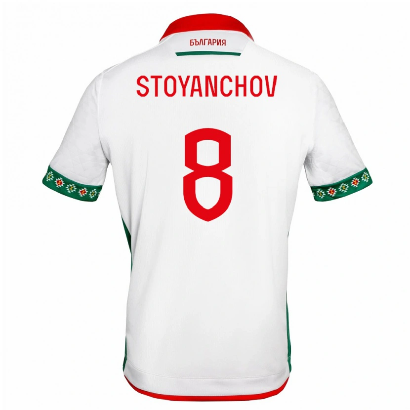 Danxen Pánské Bulharsko Steven Stoyanchov #8 Bílá Zelená Červená Domů Hráčské Dresy 26-28 Dres