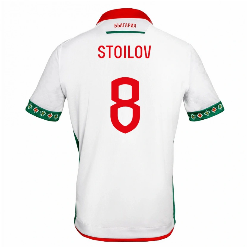 Danxen Pánské Bulharsko Radostin Stoilov #8 Bílá Zelená Červená Domů Hráčské Dresy 26-28 Dres