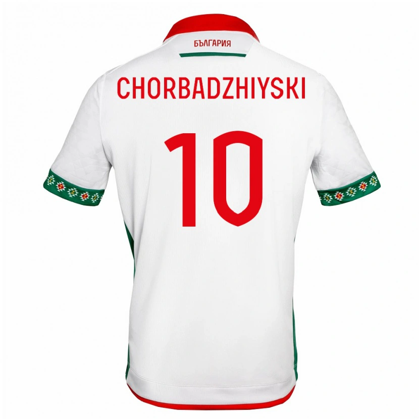 Danxen Pánské Bulharsko Georgi Chorbadzhiyski #10 Bílá Zelená Červená Domů Hráčské Dresy 26-28 Dres