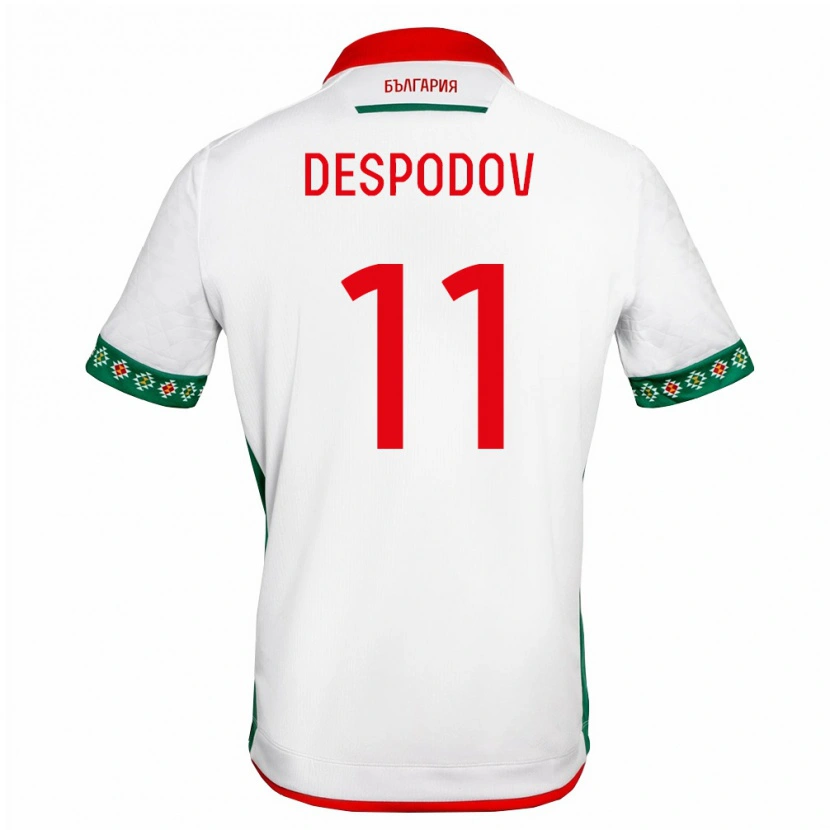Danxen Pánské Bulharsko Kiril Despodov #11 Bílá Zelená Červená Domů Hráčské Dresy 26-28 Dres