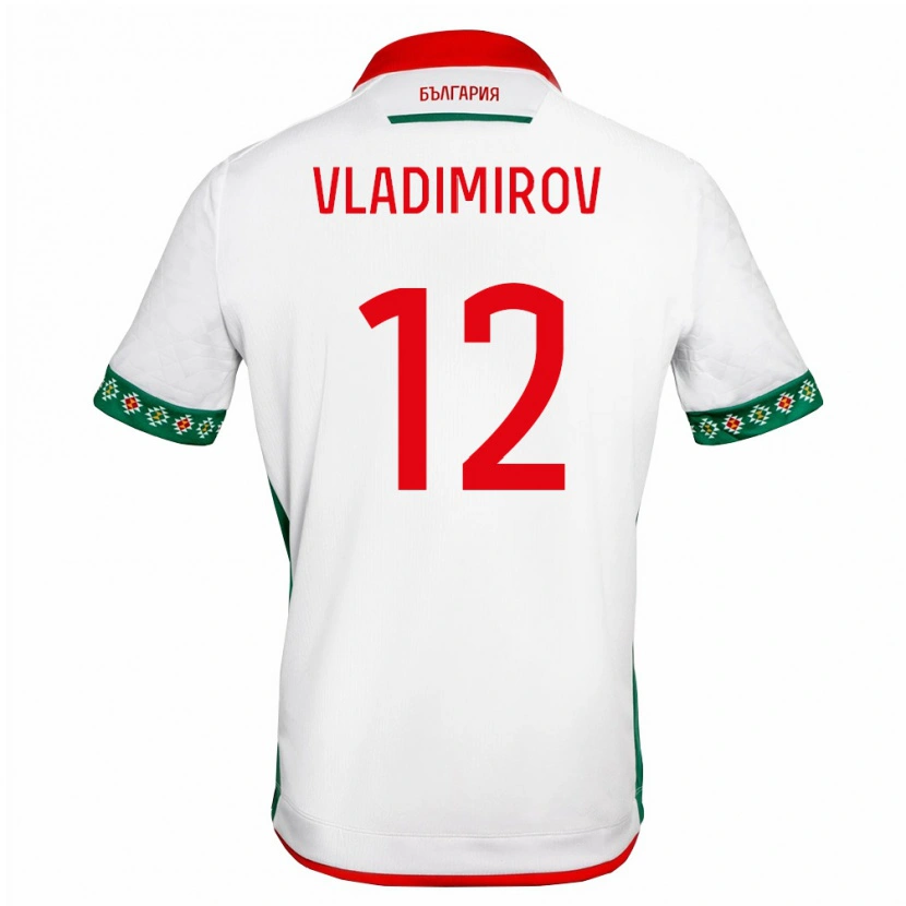 Danxen Pánské Bulharsko Ognyan Vladimirov #12 Bílá Zelená Červená Domů Hráčské Dresy 26-28 Dres