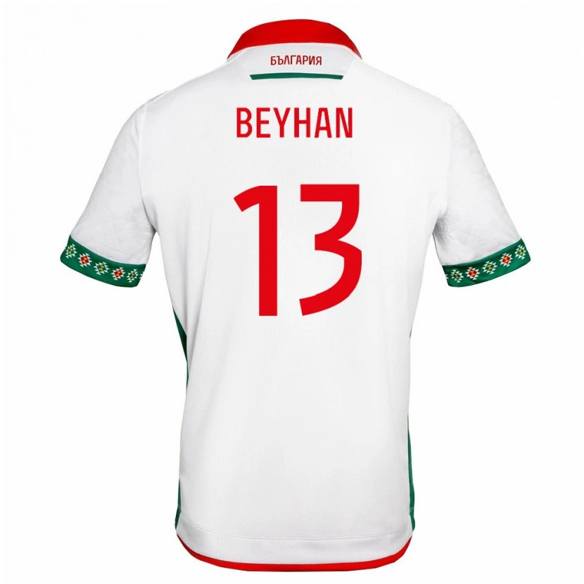Danxen Pánské Bulharsko Berk Beyhan #13 Bílá Zelená Červená Domů Hráčské Dresy 26-28 Dres
