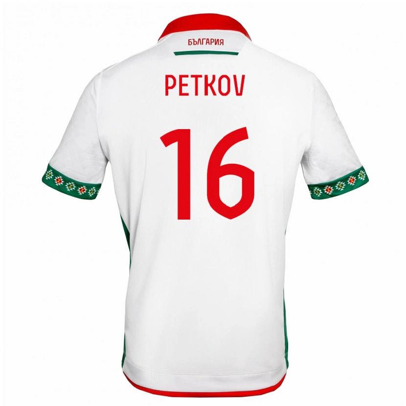 Danxen Pánské Bulharsko Marin Petkov #16 Bílá Zelená Červená Domů Hráčské Dresy 26-28 Dres