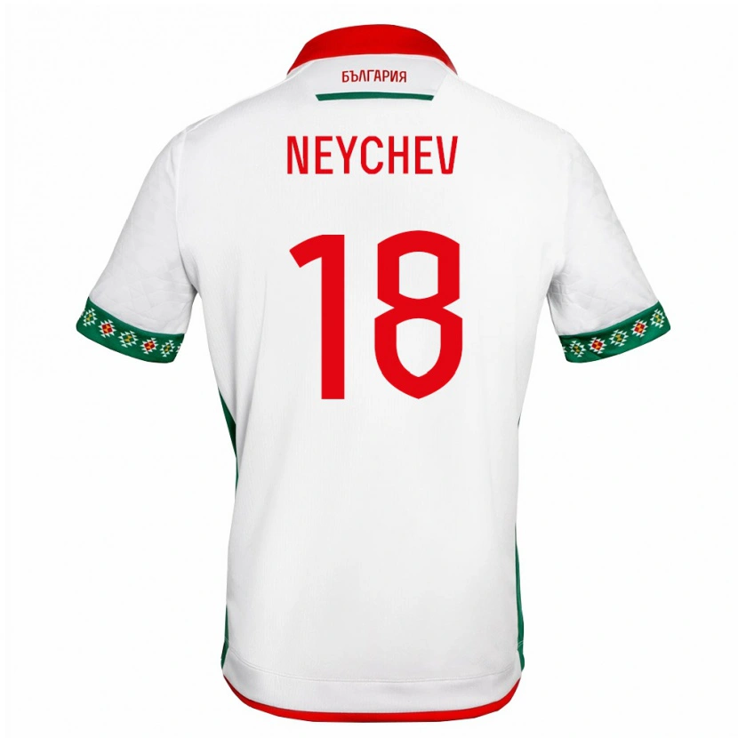 Danxen Pánské Bulharsko Nikola Neychev #18 Bílá Zelená Červená Domů Hráčské Dresy 26-28 Dres
