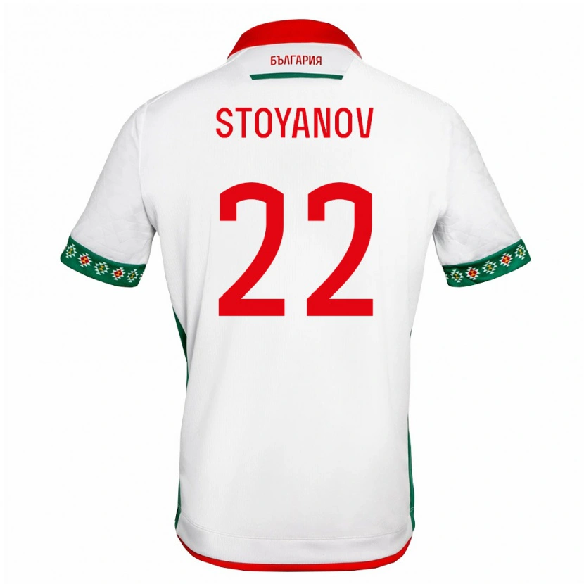 Danxen Pánské Bulharsko Kristiyan Stoyanov #22 Bílá Zelená Červená Domů Hráčské Dresy 26-28 Dres