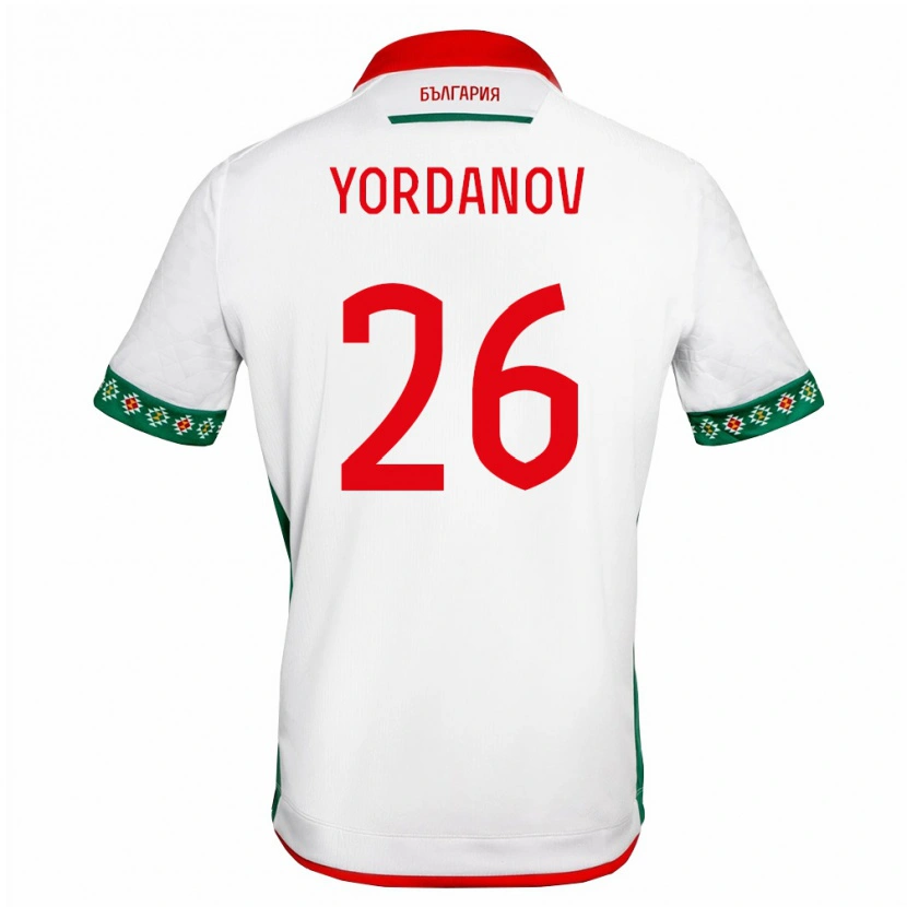 Danxen Pánské Bulharsko Tonislav Yordanov #26 Bílá Zelená Červená Domů Hráčské Dresy 26-28 Dres