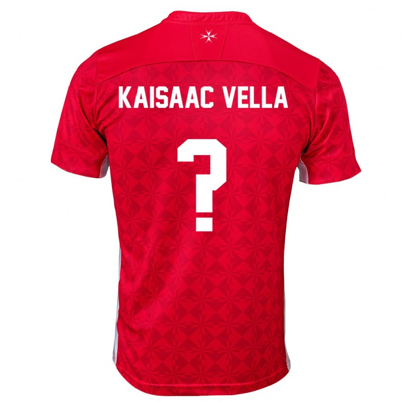 Danxen Pánské Malta Kaisaac Vella #0 Červená Bílá Domů Hráčské Dresy 26-28 Dres