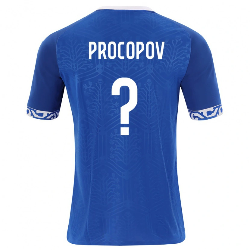 Danxen Pánské Moldavsko Ilia Procopov #0 Královská Modrá Bílá Domů Hráčské Dresy 26-28 Dres