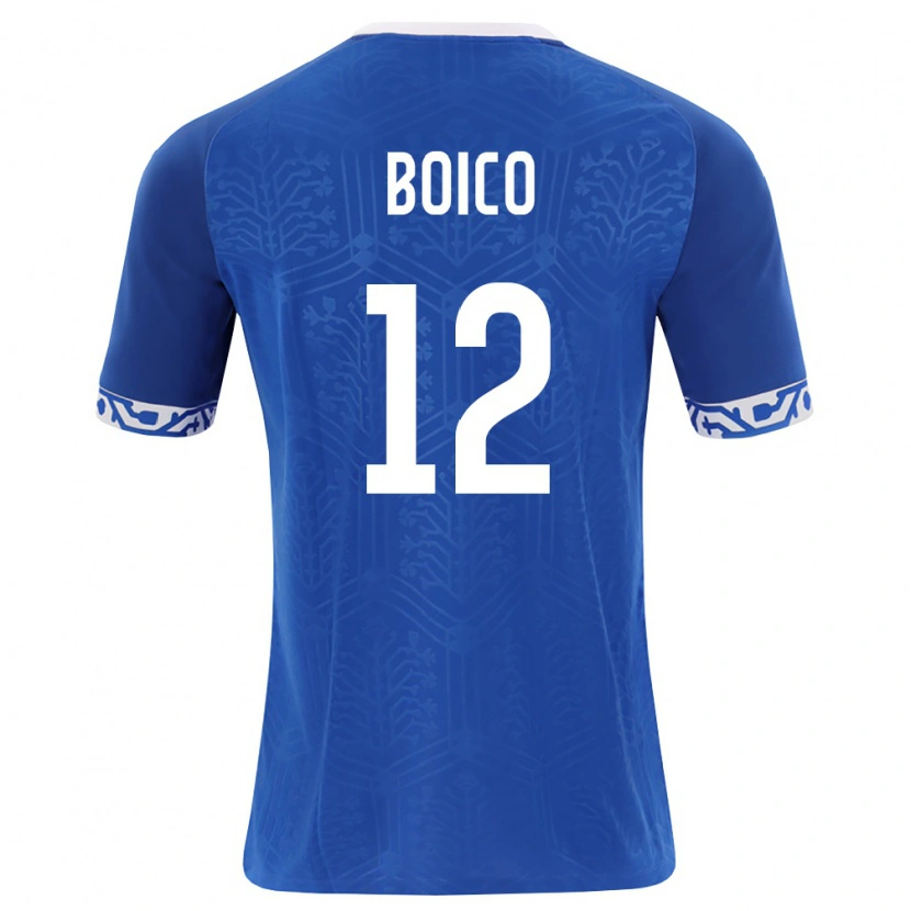 Danxen Pánské Moldavsko Chiril Boico #12 Královská Modrá Bílá Domů Hráčské Dresy 26-28 Dres