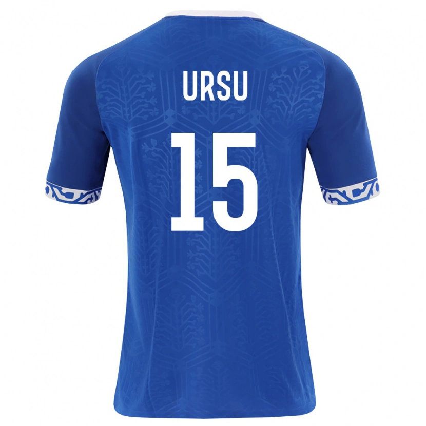 Danxen Pánské Moldavsko Alexandru Ursu #15 Královská Modrá Bílá Domů Hráčské Dresy 26-28 Dres