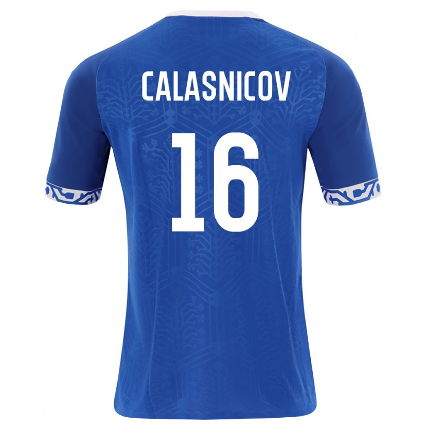 Danxen Pánské Moldavsko Maxim Calasnicov #16 Královská Modrá Bílá Domů Hráčské Dresy 26-28 Dres