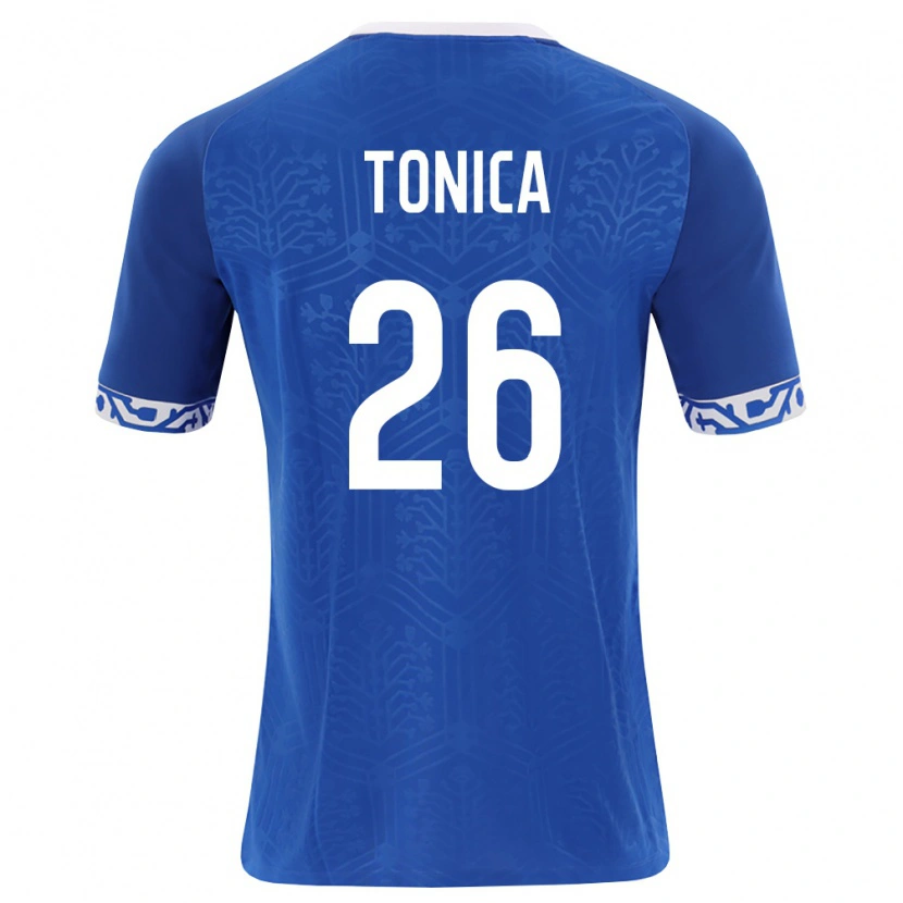 Danxen Pánské Moldavsko Daniel Tonica #26 Královská Modrá Bílá Domů Hráčské Dresy 26-28 Dres