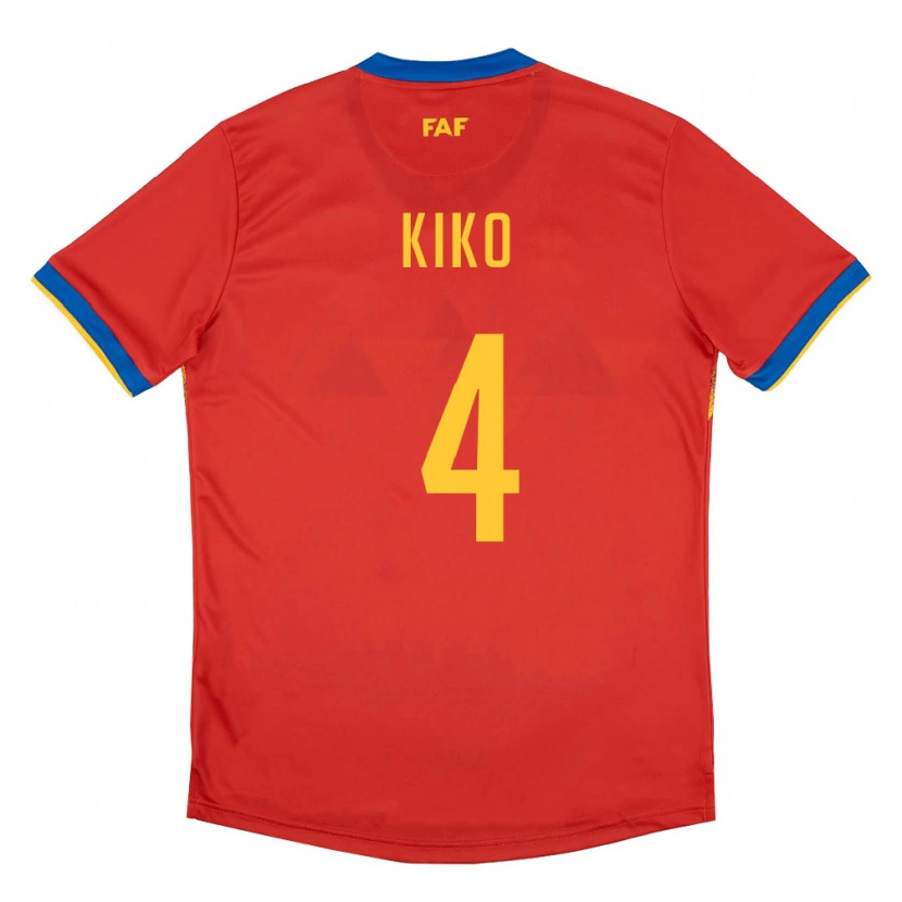 Danxen Pánské Andorra Kiko Pomares #4 Červená Modrá Žlutá Domů Hráčské Dresy 26-28 Dres
