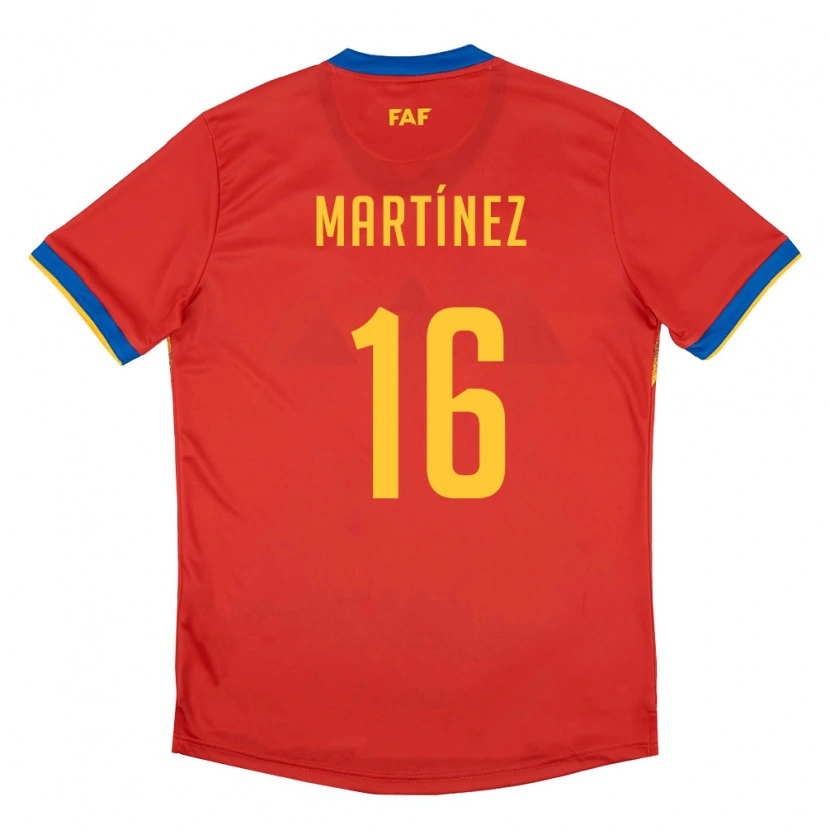 Danxen Pánské Andorra Alex Martínez #16 Červená Modrá Žlutá Domů Hráčské Dresy 26-28 Dres