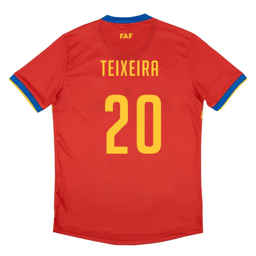 Danxen Pánské Andorra João Teixeira #20 Červená Modrá Žlutá Domů Hráčské Dresy 26-28 Dres