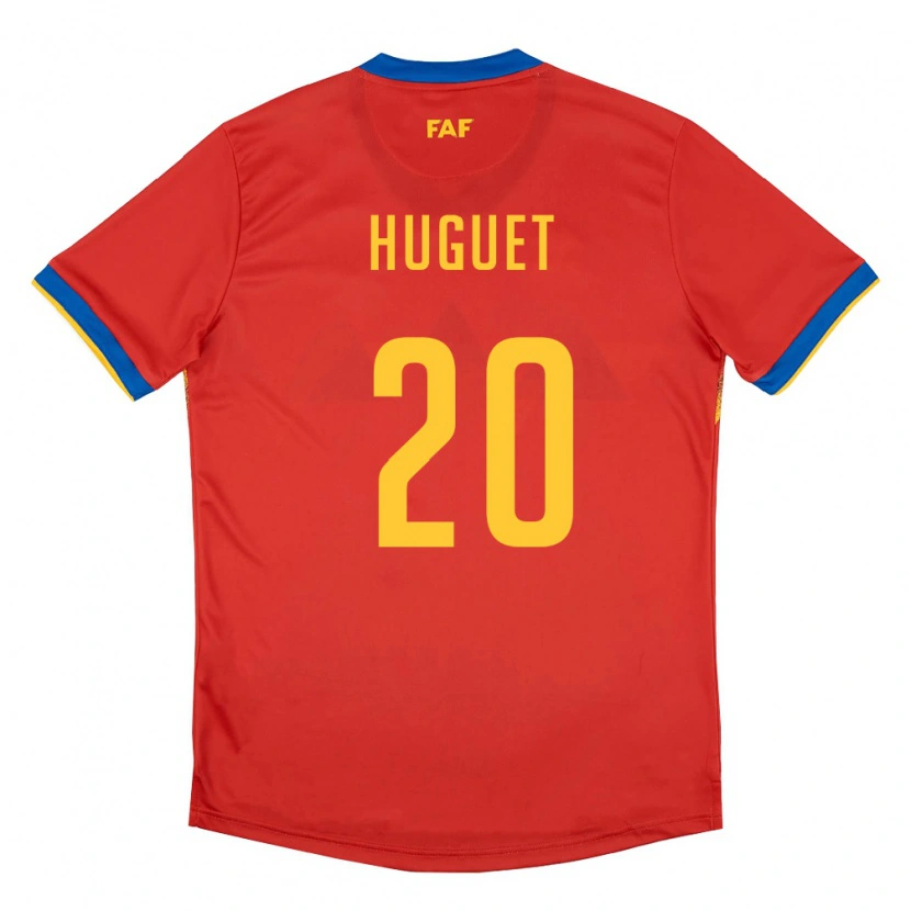 Danxen Pánské Andorra Marc Huguet #20 Červená Modrá Žlutá Domů Hráčské Dresy 26-28 Dres