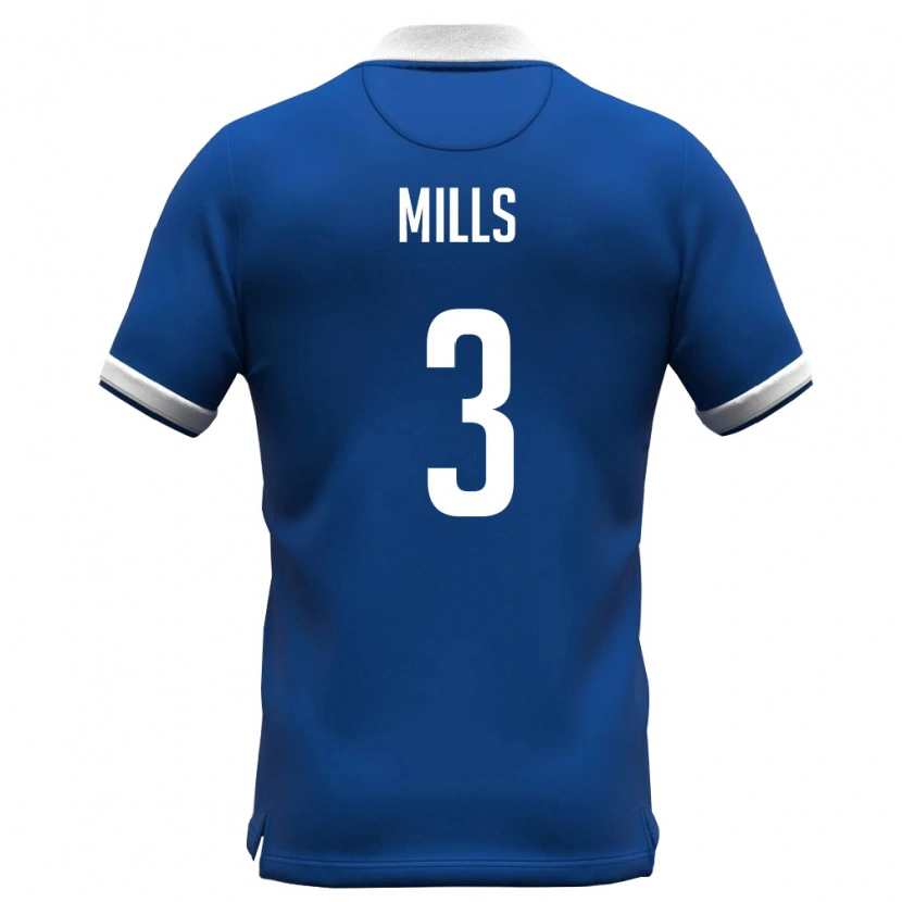 Danxen Pánské Kypr Harry Mills #3 Královská Modrá Bílá Domů Hráčské Dresy 26-28 Dres