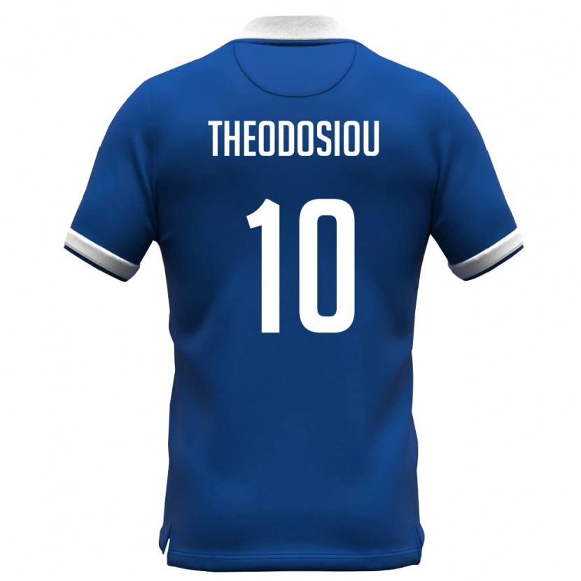 Danxen Pánské Kypr Michalis Theodosiou #10 Královská Modrá Bílá Domů Hráčské Dresy 26-28 Dres