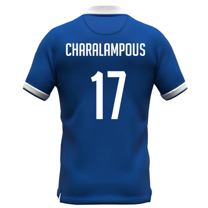Danxen Pánské Kypr Martinos Charalampous #17 Královská Modrá Bílá Domů Hráčské Dresy 26-28 Dres