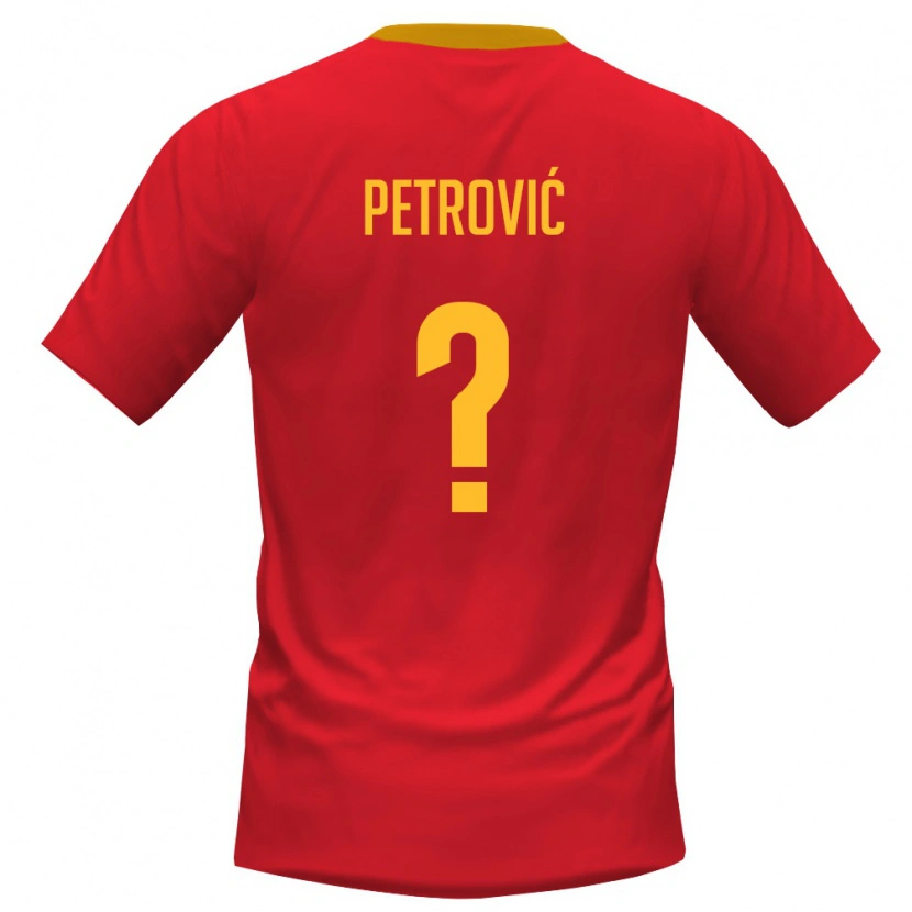 Danxen Pánské Černá Hora Jovan Petrović #0 Červená Žlutá Domů Hráčské Dresy 26-28 Dres